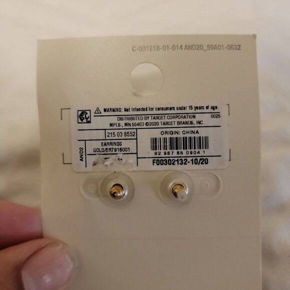 A New Day Gold Nickel Free Warped Cap Simulated Pearl Drop Earrings - Picture 5 of 5